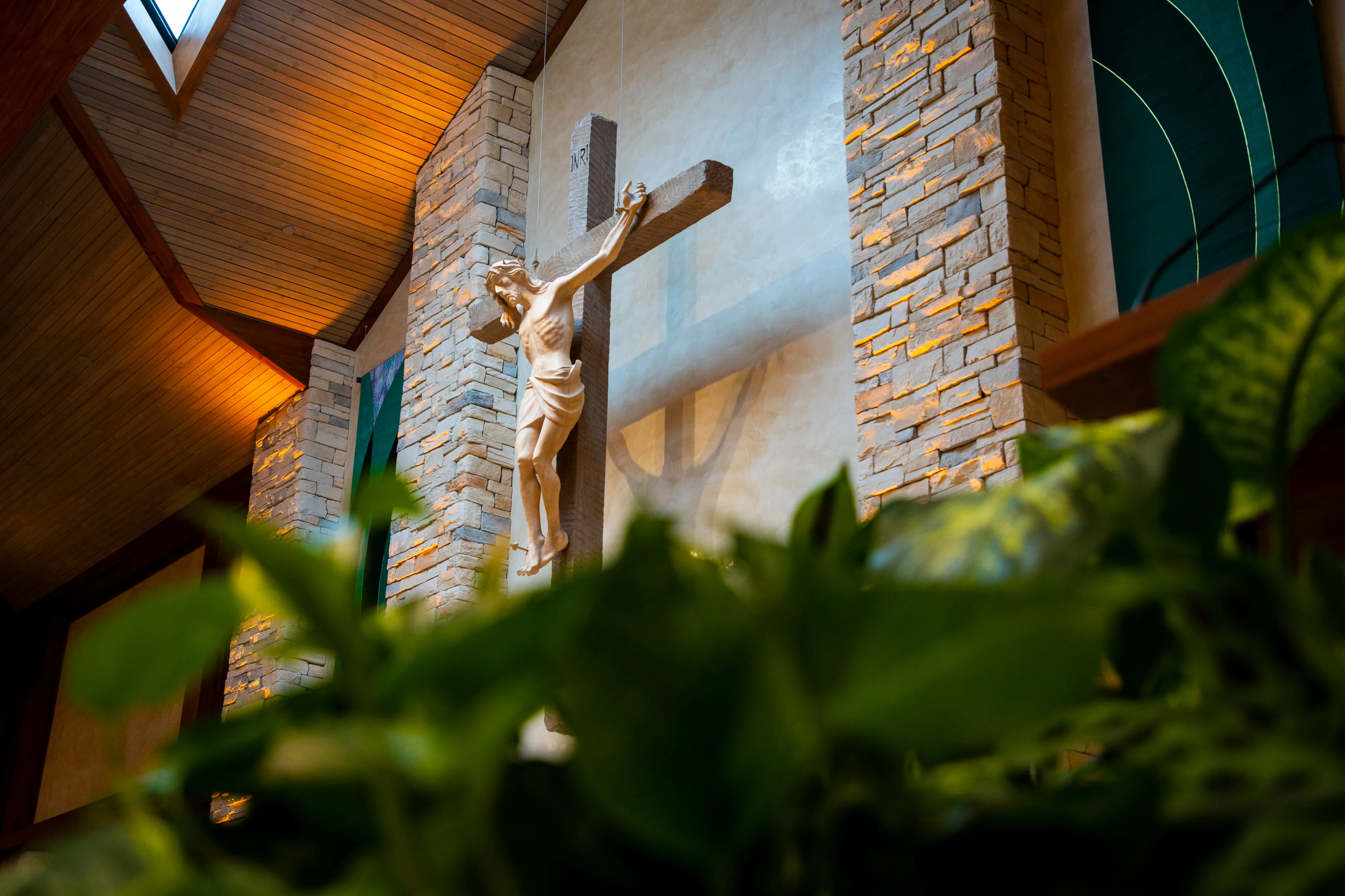 Sacred crucifix in church