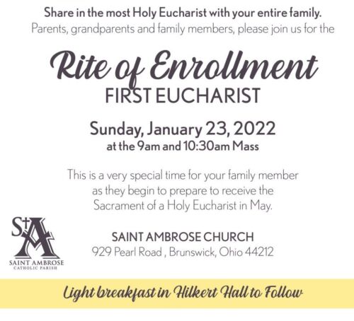 SA Rite of Enrollment Eucharist - Saint Ambrose Catholic Parish