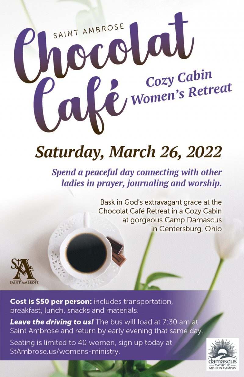 Women’s Retreat Chocolat Cafe Cozy Cabin Saint Ambrose