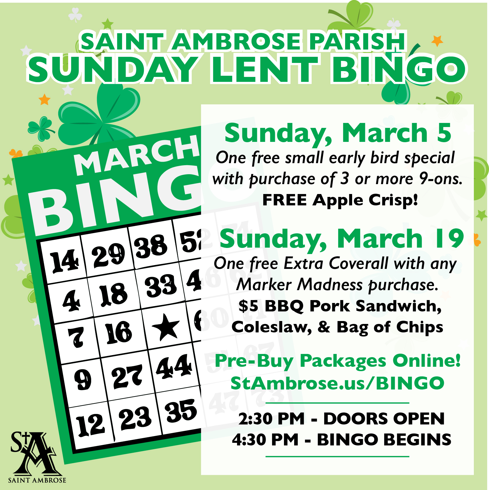 BINGO - Saint Ambrose Catholic Parish