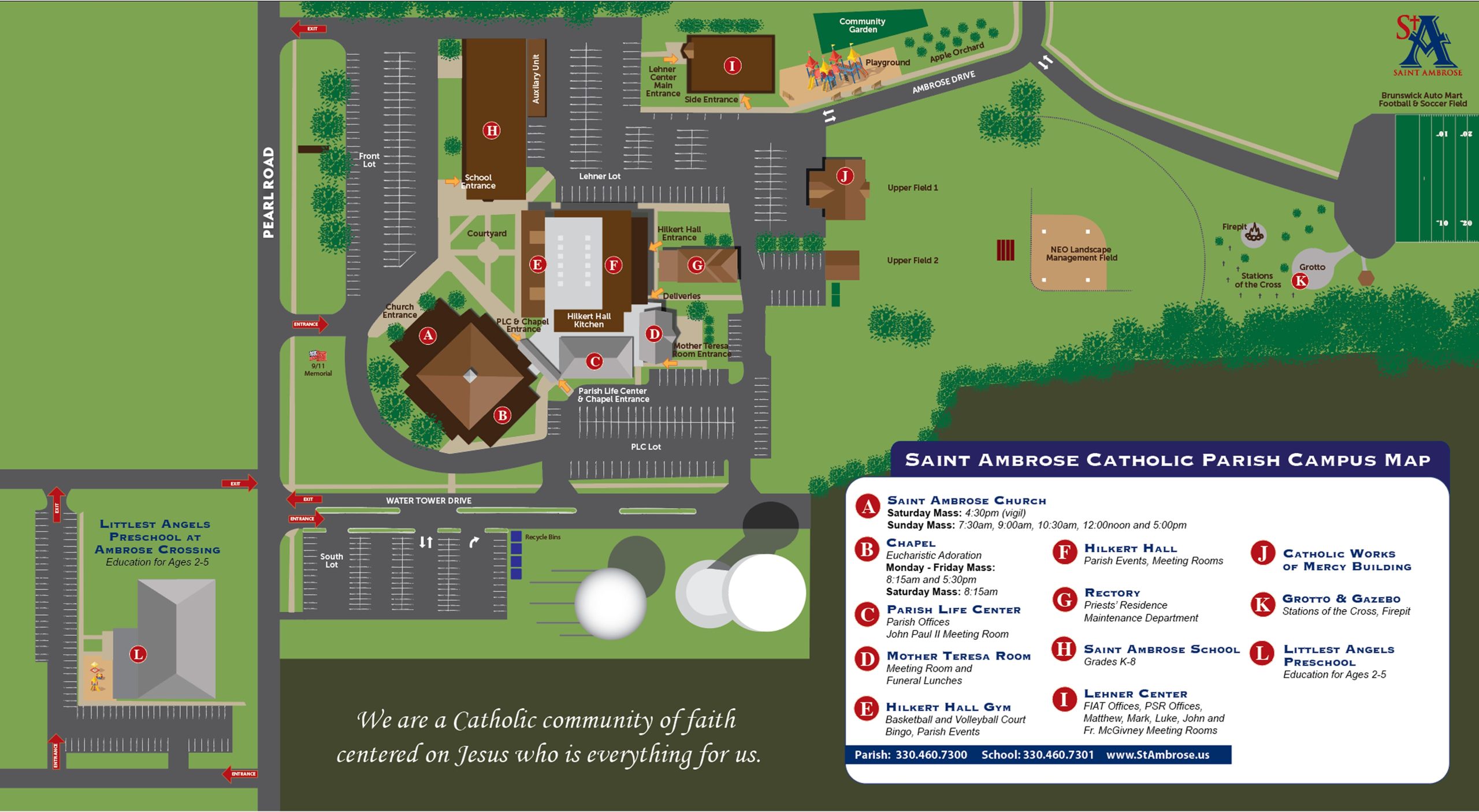 Saint Ambrose Catholic Parish Campus Map